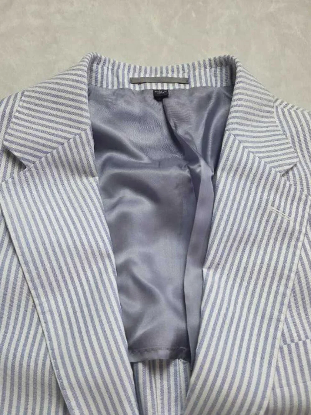 New 42R J.Crew Crosby classic-fit suit jacket in Portuguese cotton oxford stripe